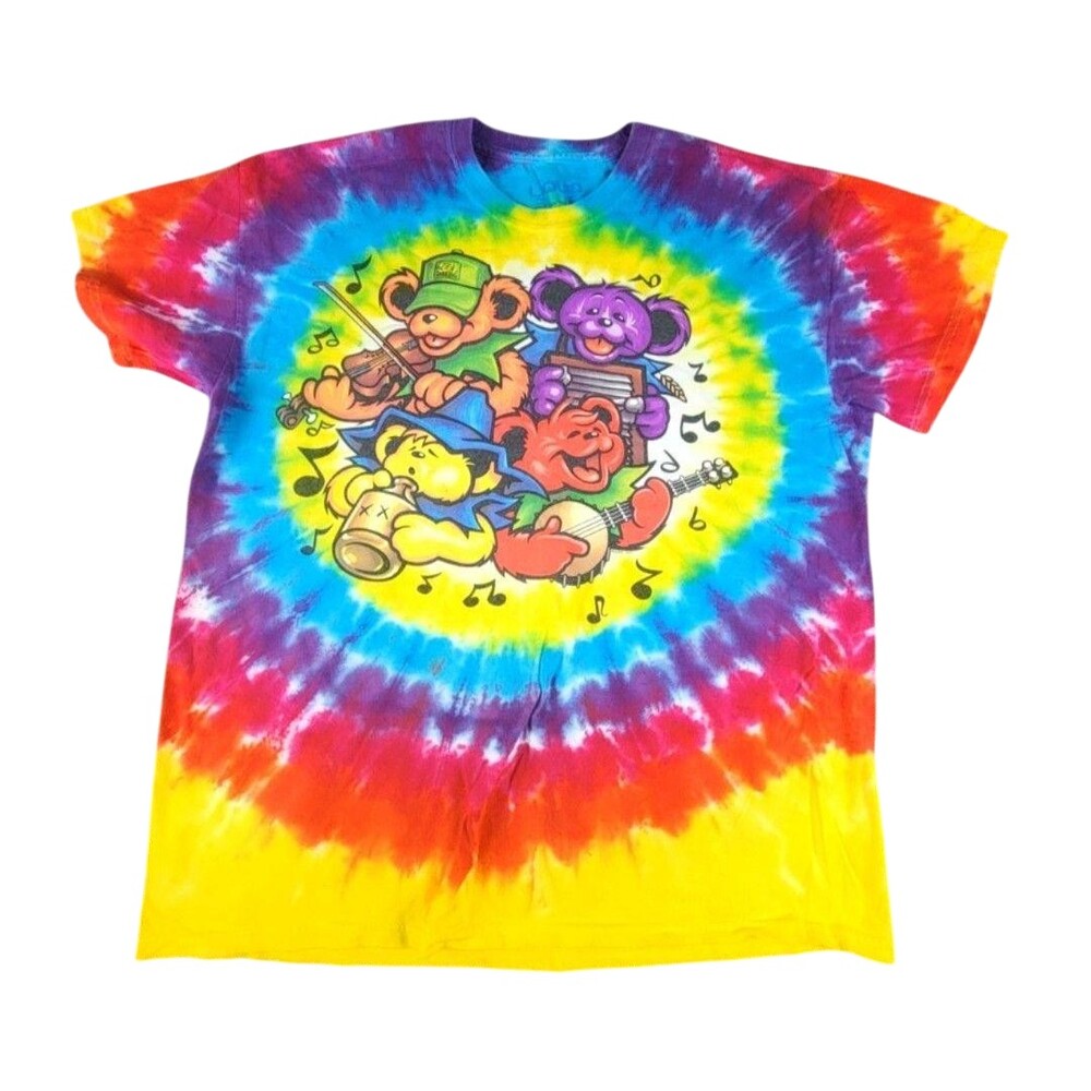 Grateful Dead Shirt Mens XL Tie Dye Dancing Bears Big River Tee Liquid Blue